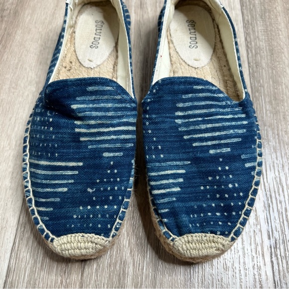 Soludos Blue Canvas Slip On Espadrilles Size 7 - Picture 4 of 13